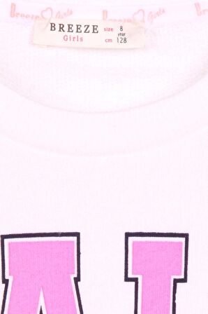 Breeze Kız Çocuk Sweatshirt Baskılı 8-14 Yaş, Ekru