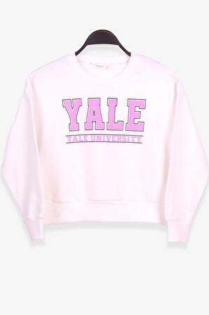 Breeze Kız Çocuk Sweatshirt Baskılı 8-14 Yaş, Ekru