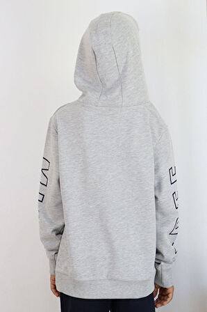 Breeze Erkek Çocuk Yazı Baskılı Sweatshirt 9-16 Yaş, Gri Melanj