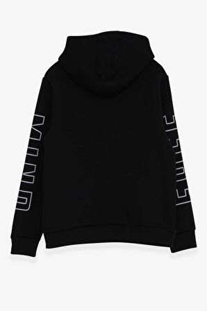 Breeze Erkek Çocuk Yazı Baskılı Sweatshirt 9-16 Yaş, Siyah