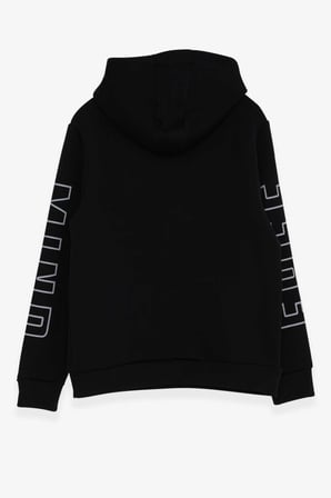 Breeze Erkek Çocuk Yazı Baskılı Sweatshirt 9-16 Yaş, Siyah