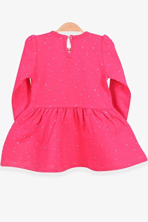 Breeze Kız Çocuk Uzun Kollu Elbise Bebek Baskılı Desenli 1-4 Yaş, Mercan