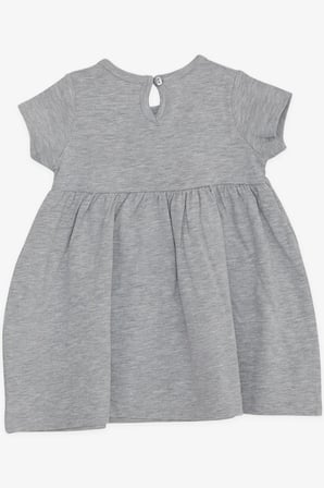 Breeze Kız Çocuk Elbise Nakışlı Unicorn 1.5-5 Yaş, Gri Melanj