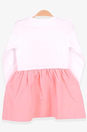 Breeze Kız Çocuk Elbise Pullu Nakışlı Kedicik 1-4 Yaş, Ekru