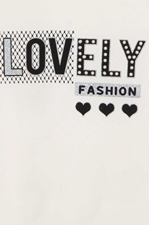 Breeze Kız Çocuk Tişört Yazı Baskılı 9-16 Yaş, Ekru