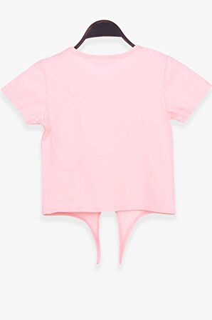 Breeze Kız Çocuk Tişört Yazı Baskılı 9-14 Yaş, Somon