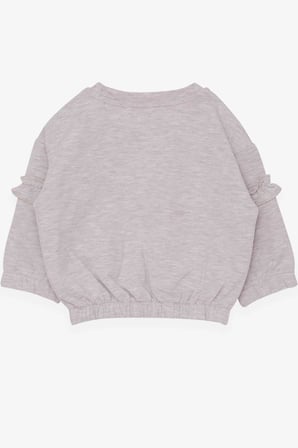 Breeze Kız Çocuk Sweatshirt Okul Temalı 1-4 Yaş, Bej Melanj