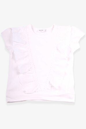 Breeze Kız Çocuk Tişört Güpürlü 1.5-5 Yaş, Ekru