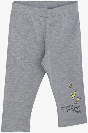 Breeze Kız Çocuk Taytlı Takım Pullu Kız Baskılı 3-8 Yaş, Sarı