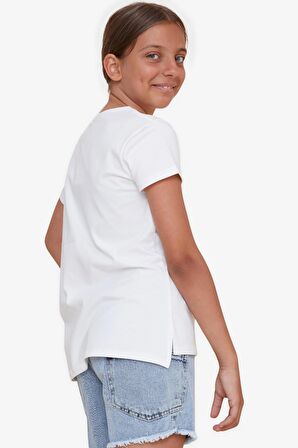 Breeze Kız Çocuk Tişört Dostluk Temalı 8-12 Yaş, Ekru