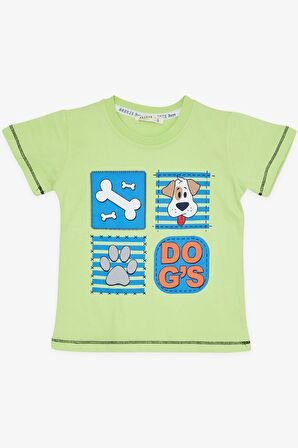 Breeze Erkek Çocuk Şortlu Takım Sevimli Köpekçik 1-4 Yaş, Fıstık Yeşili