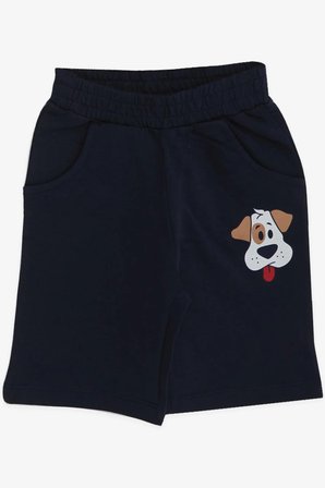 Breeze Erkek Çocuk Şortlu Takım Sevimli Köpekçik 1-4 Yaş, Açık Gri Melanj
