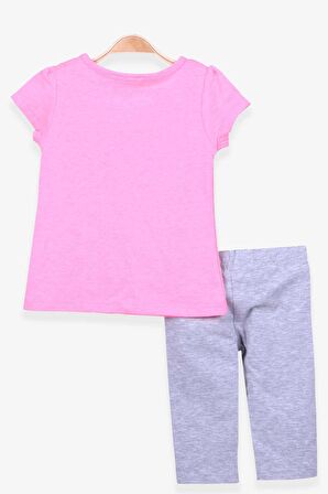 Breeze Kız Çocuk Taytlı Takım Tavşan Baskılı 2-6 Yaş, Neon Pembe