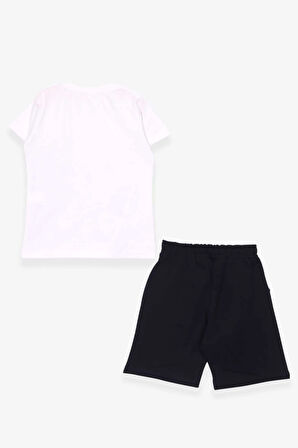 Breeze Erkek Bebek Şortlu Takım Kutup Ayıcık Baskılı 9 Ay-3 Yaş, Beyaz