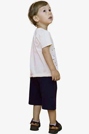 Breeze Erkek Bebek Şortlu Takım Kutup Ayıcık Baskılı 9 Ay-3 Yaş, Bej