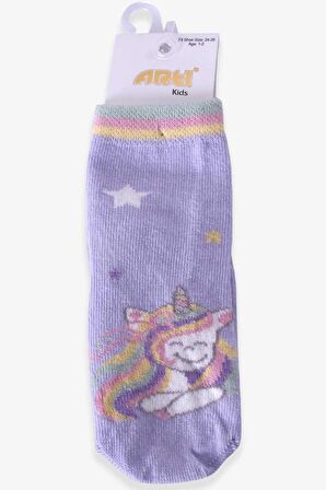 Katamino Kız Çocuk Soket Çorap Unicorn 1-2-9-10 Yaş, Lila