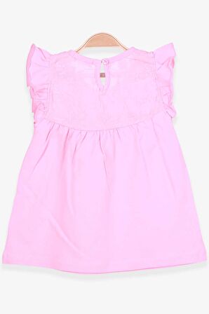 Breeze Kız Çocuk Tişört Dantelli 4-8 Yaş, Pudra