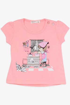 Breeze Kız Çocuk Kapri Tayt Takım Baskılı 1-4 Yaş, Neon Pembe