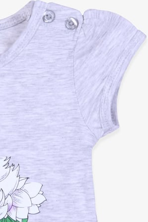 Breeze Kız Çocuk Elbise Kuğu Baskılı 1.5-5 Yaş, Gri Melanj