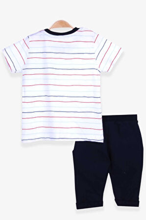 Breeze Erkek Bebek Kapri Pantolonlu Takım 6 Ay-2 Yaş, Ekru
