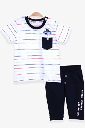 Breeze Erkek Bebek Kapri Pantolonlu Takım 6 Ay-2 Yaş, Ekru