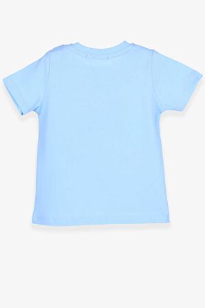Breeze Erkek Bebek Tişört Bukalemun Baskılı 9 Ay-3 Yaş, Açık Mavi