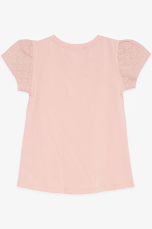 Breeze Kız Çocuk Tişört Kolları Fistolu 3-8 Yaş, Somon
