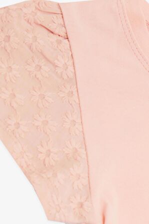 Breeze Kız Çocuk Tişört Kolları Fistolu 3-8 Yaş, Somon