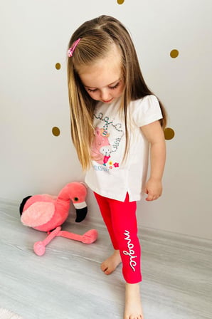 Breeze Kız Çocuk Kapri Taytlı Takım Unicorn Baskılı 1.5-5 Yaş, Ekru