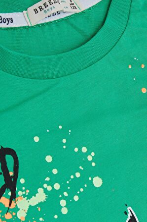 Breeze Erkek Çocuk Tişört Baskılı 8-14 Yaş, Yeşil