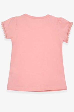 Breeze Kız Çocuk Tişört Kolları Güpürlü 2-6 Yaş, Somon