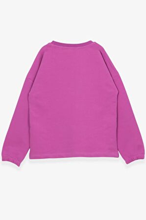 Breeze Kız Çocuk Uzun Kollu Tişört Portre Kız Baskılı 10-14 Yaş, Mor