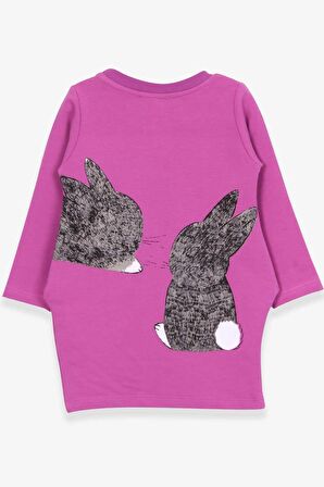 Breeze Kız Çocuk Tunik Tavşan Desenli 1.5-5 Yaş, Eflatun