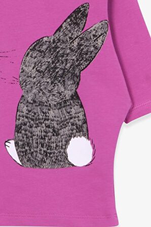 Breeze Kız Çocuk Tunik Tavşan Desenli 1.5-5 Yaş, Eflatun