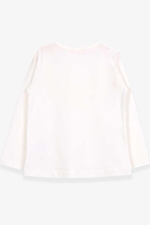 Breeze Kız Çocuk Uzun Kollu Tişört Güpürlü 2-6 Yaş, Ekru