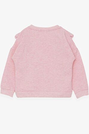 Breeze Kız Çocuk Sweatshirt Güpürlü 1.5-5 Yaş, Somon Melanj