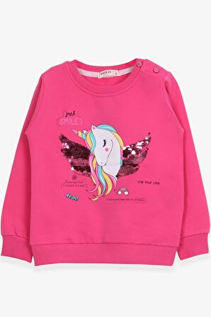 Breeze Kız Çocuk Sweatshirt Unicorn Baskılı 2-6 Yaş, Pembe
