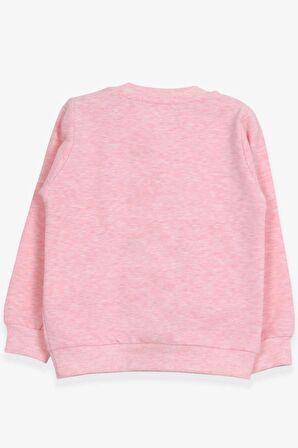 Breeze Kız Çocuk Sweatshirt Baskılı Pullu Unicorn 2-6 Yaş, Somon Melanj