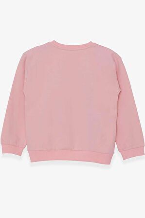 Breeze Kız Çocuk Sweatshirt Pullu Baskılı 9-14 Yaş, Pudra