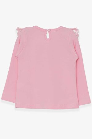 Breeze Kız Çocuk Uzun Kollu Tişört Fiyonklu Güpürlü 1.5-5 Yaş, Pudra