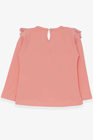 Breeze Kız Çocuk Uzun Kollu Tişört Fiyonklu Güpürlü 1.5-5 Yaş, Somon