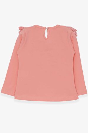 Breeze Kız Çocuk Uzun Kollu Tişört Fiyonklu Güpürlü 1.5-5 Yaş, Somon