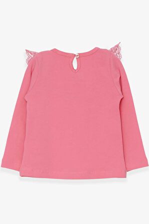 Breeze Kız Çocuk Uzun Kollu Tişört Fiyonklu Güpürlü 1.5-5 Yaş, Mercan
