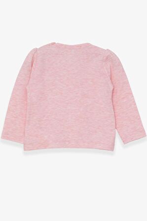 Breeze Kız Bebek Uzun Kollu Tişört Güpürlü Fiyonklu 6 Ay-2 Yaş, Somon Melanj