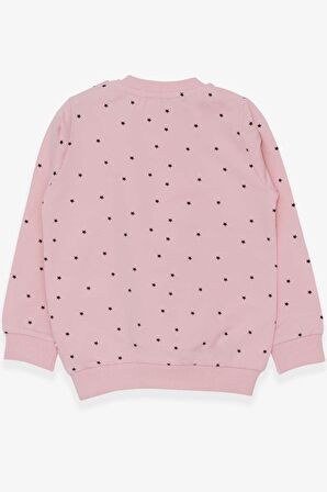 Breeze Kız Çocuk Sweatshirt Kedicik Baskılı 2-6 Yaş, Pudra