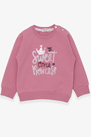 Breeze Kız Çocuk Sweatshirt Nakışlı Pullu 1-4 Yaş, Gülkurusu