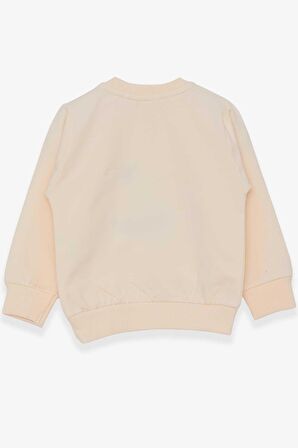 Breeze Kız Çocuk Sweatshirt Nakışlı Pullu 1-4 Yaş, Krem
