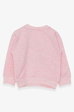 Breeze Kız Çocuk Sweatshirt Nakışlı Pullu 1-4 Yaş, Somon Melanj