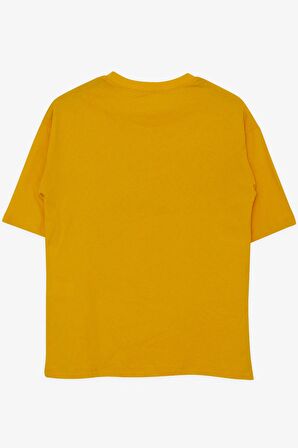 Breeze Erkek Çocuk Tişört Renkli Ayakkabı Baskılı 9-16 Yaş, Hardal Sarı