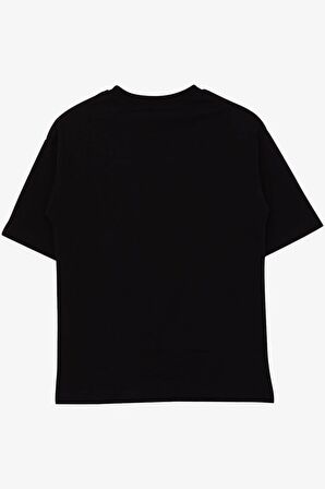 Breeze Erkek Çocuk Tişört Renkli Ayakkabı Baskılı 9-16 Yaş, Siyah